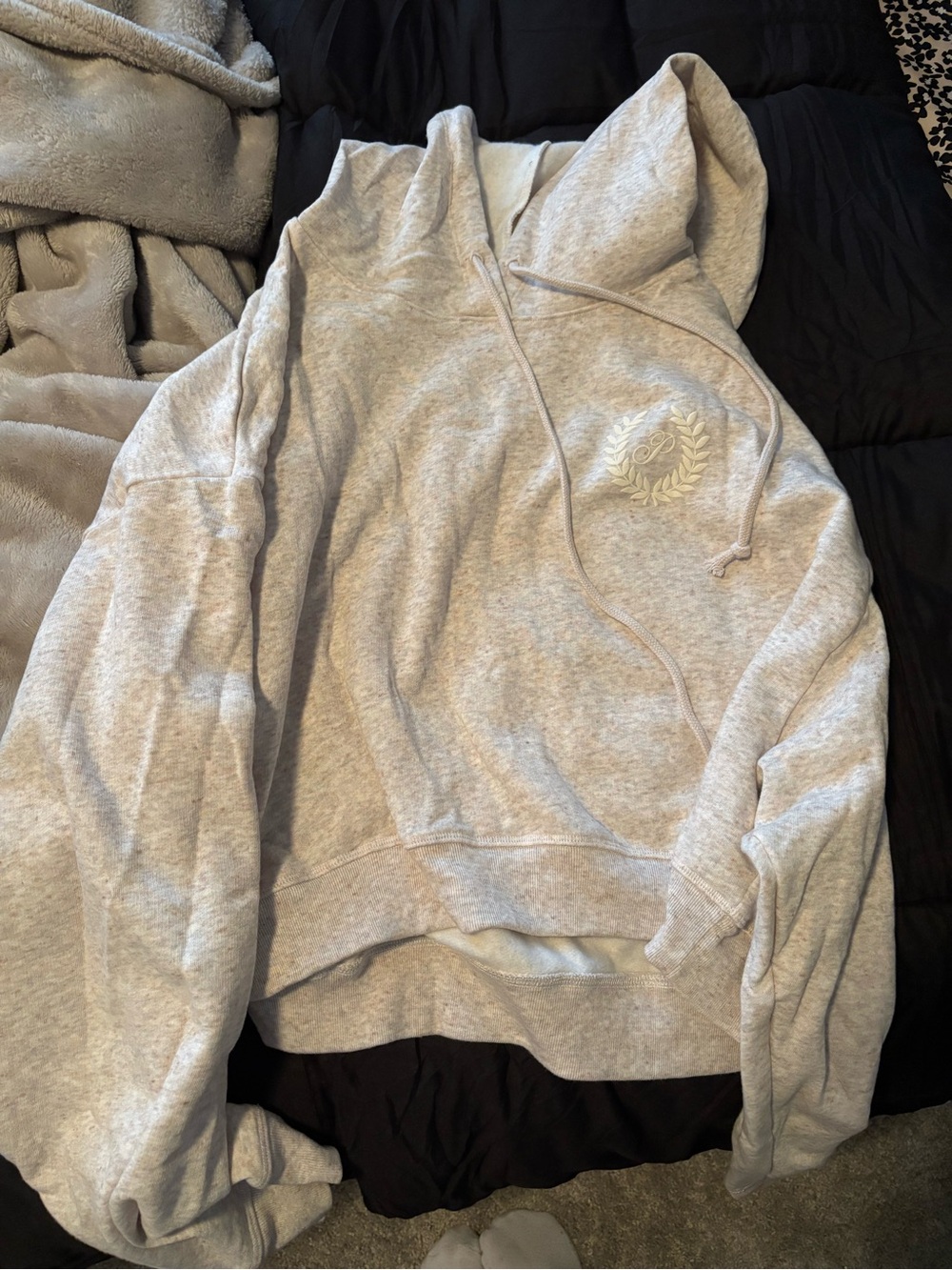 PINK Victoria's Secret Heather Gray Hooded Pullover Sweatshirt